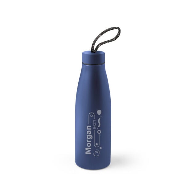 Garrafa personalizada inox azul marinho para brindes B2B