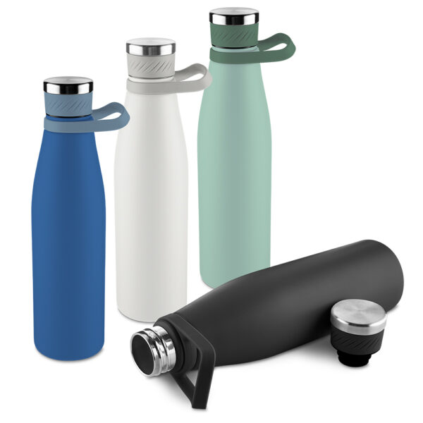 Garrafa térmica azul com logo corporativo 750ml