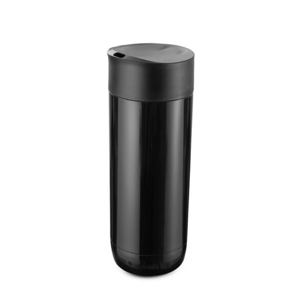 Caneca inox preta 450ml com gravação laser para brindes