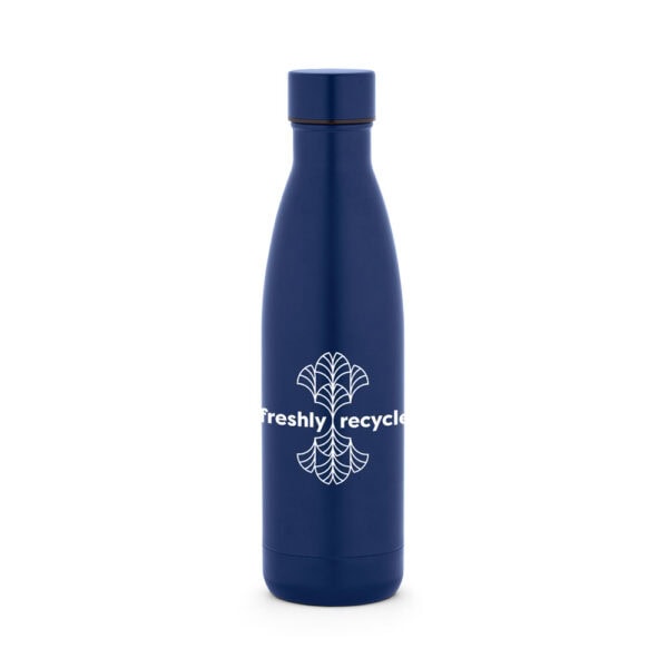 Garrafa corporativa inox azul marinho gravação circular
