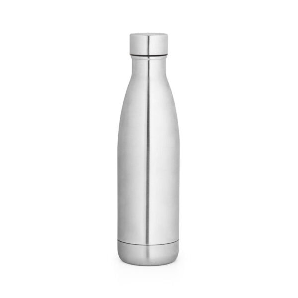 Garrafa inox reciclado cromado satinado com gravação laser