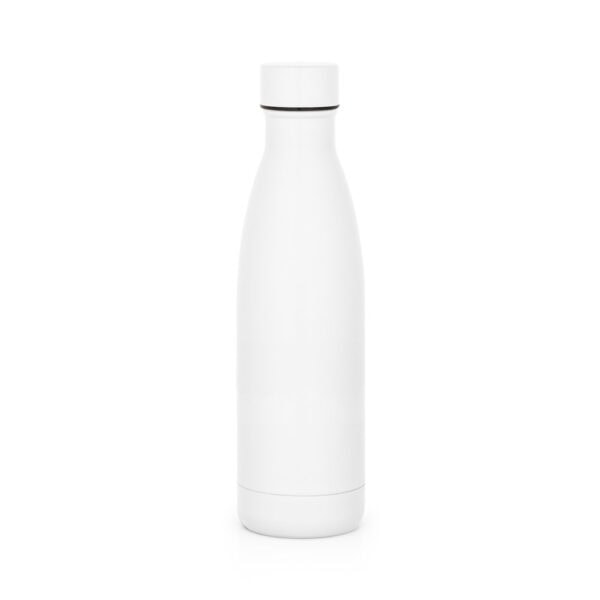 Garrafa térmica cromada satinada gravação circular inox