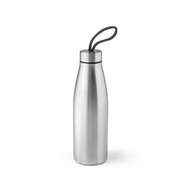 Garrafa inox azul marinho gravação laser personalizada