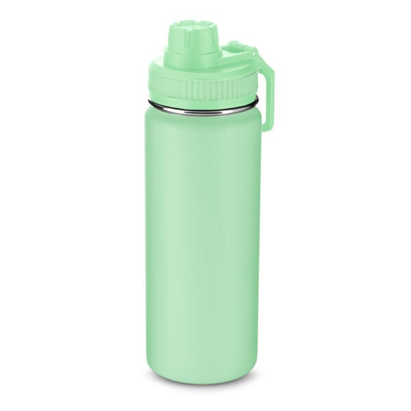 Garrafa inox azul claro com logo gravação silk