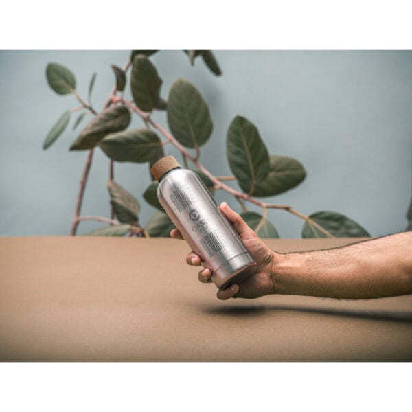 Garrafa inox 760ml cromada satinada personalizada laser