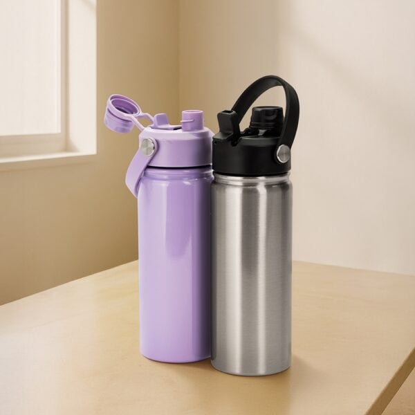 Garrafa personalizada rosa 600ml brinde corporativo