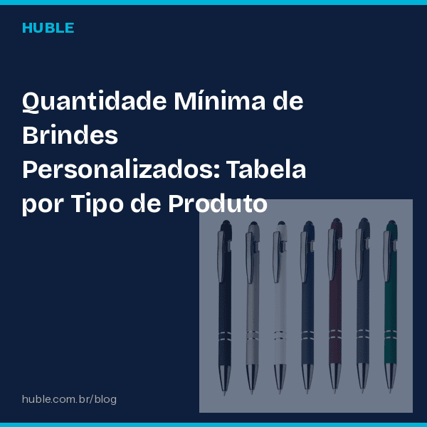 Quantidade Mínima de Brindes Personalizados: Tabela por Tipo de Produto