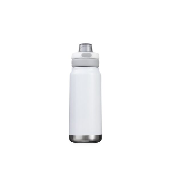 Brinde corporativo garrafa inox branca gravação laser