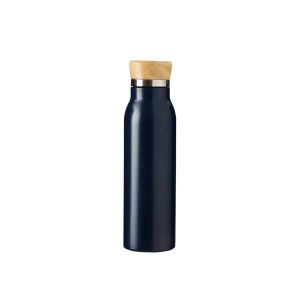 Garrafa corporativa inox azul gravação personalizada
