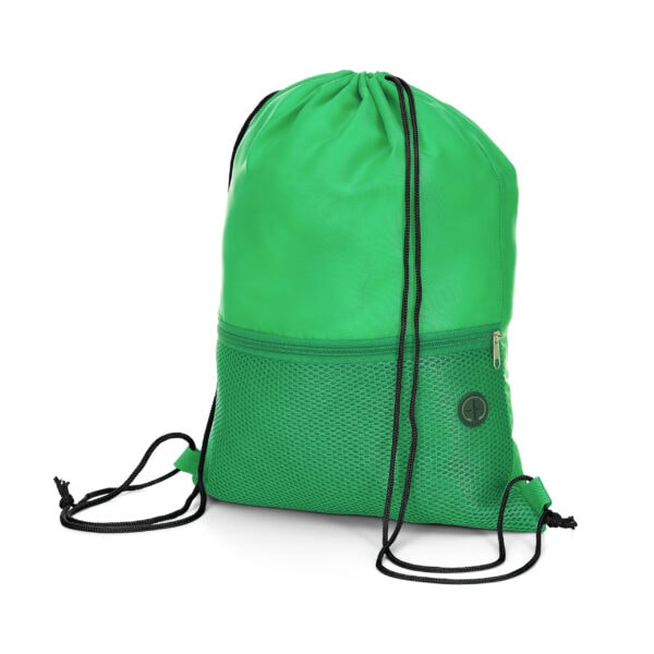 Mochila saco azul com logomarca gravação silk