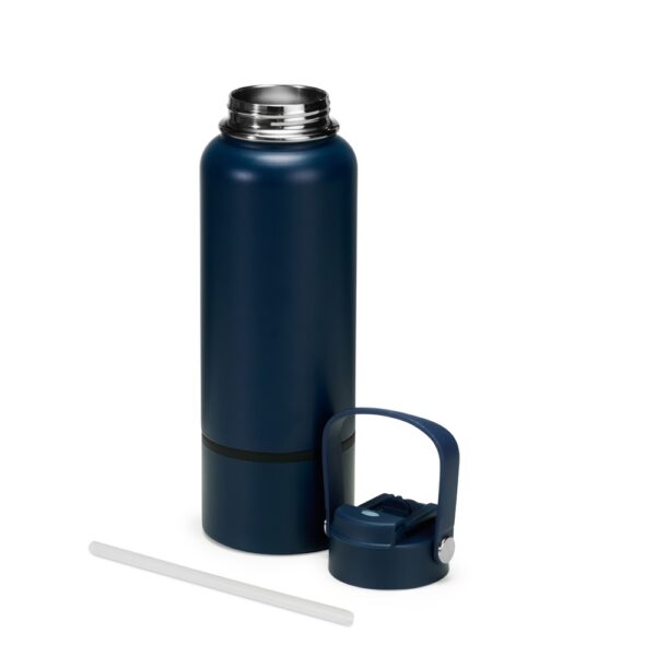Brinde executivo garrafa inox azul gravação a laser