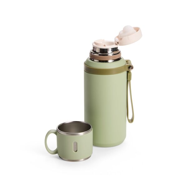 Garrafa térmica verde com gravação laser 600ml