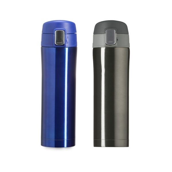 Garrafa térmica inox azul gravação laser com logo