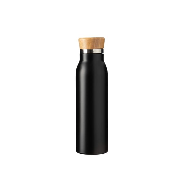 Garrafa térmica preta 600ml brinde corporativo logo