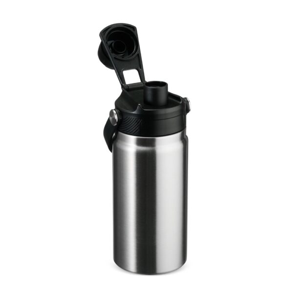 Brinde garrafa térmica inox azul com logomarca