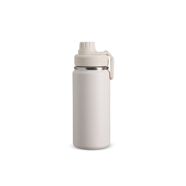 Brinde executivo garrafa térmica bege personalizada laser