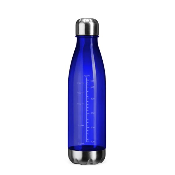 Garrafa plástica azul com gravação silk 750ml