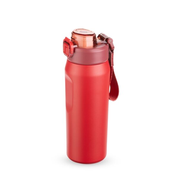Brinde corporativo garrafa térmica preta inox gravada