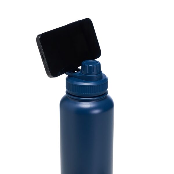 Garrafa térmica azul personalizada com logo 1,2L inox