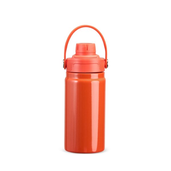 Garrafa inox azul 400ml gravação laser corporativa
