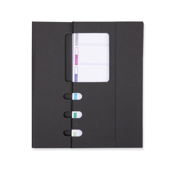 Bloco de Notas Personalizado Capa Dura com Suporte e Caneta 22×22cm Preto
