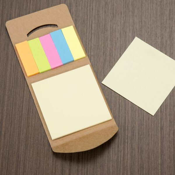 Bloco de Notas Personalizado Kraft Autoadesivo Mini 8,1×8,5cm Detalhe