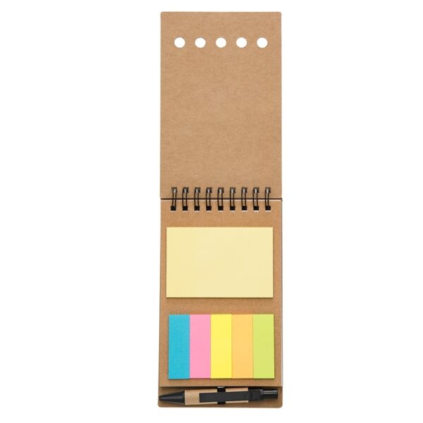 Bloco de Notas Personalizado Kraft com Autoadesivos e Caneta 8,8×15,8cm Detalhe