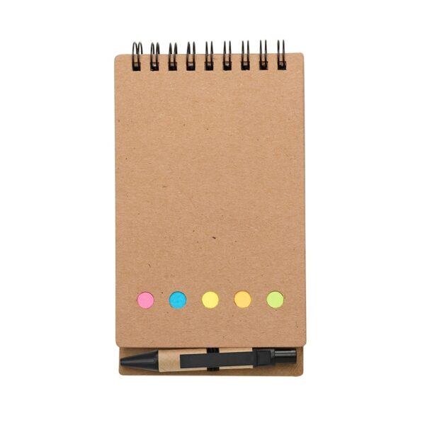 Bloco de Notas Personalizado Kraft com Autoadesivos e Caneta 8,8×15,8cm Kraft
