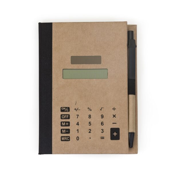 Bloco de Notas Personalizado Kraft com Calculadora e Caneta Kraft