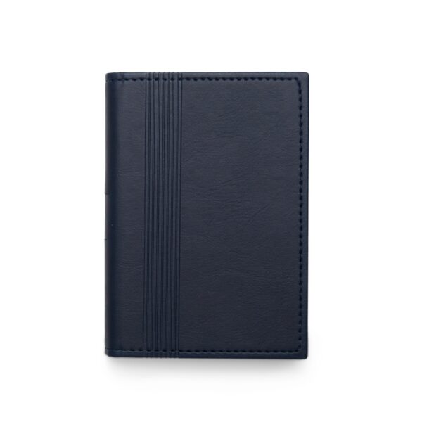 Bloco de Notas Personalizado Couro Sintético com Porta Caneta 15,6×11cm Azul
