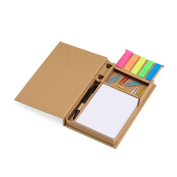 Bloco de Notas Personalizado Kraft com Autoadesivos e Caneta 16,3×10,6cm Detalhe
