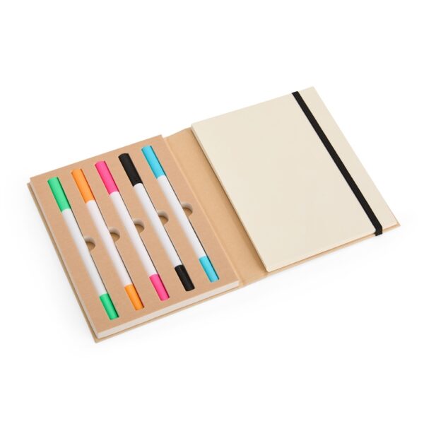Bloco de Notas Personalizado Kraft com 5 Canetas 14,3×18,1cm Detalhe