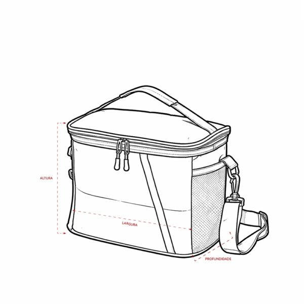 Bolsa Térmica Personalizada Nylon 12L Alça de Ombro Detalhe