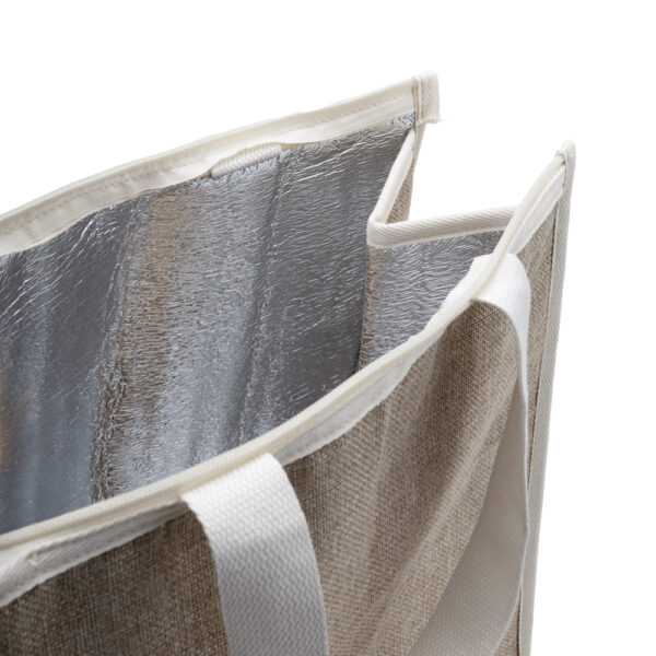 Bolsa Térmica Personalizada Algodão e Juta 18L Foto