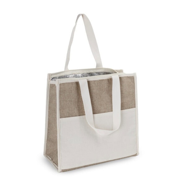 Bolsa Térmica Personalizada Algodão e Juta 18L Foto