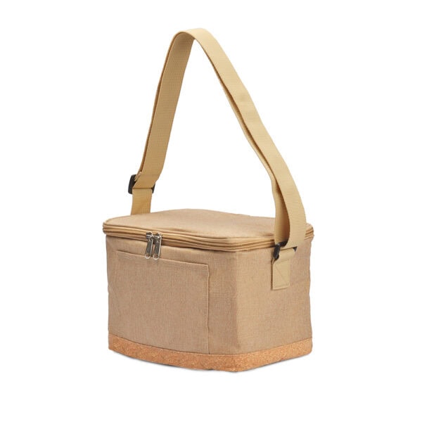 Bolsa Térmica Personalizada Poliéster 600D 6L Bolso Frontal Bege