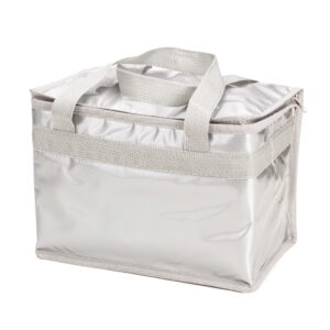 Bolsa térmica personalizada prata para brindes corporativos