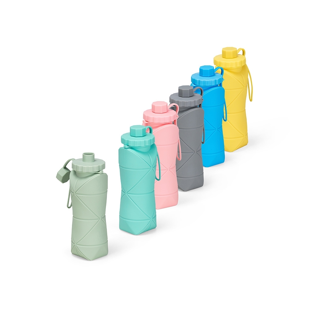 - Huble Brindes Corporativos Garrafa Dobrável Personalizada Silicone 600ml - HUBZB-19170