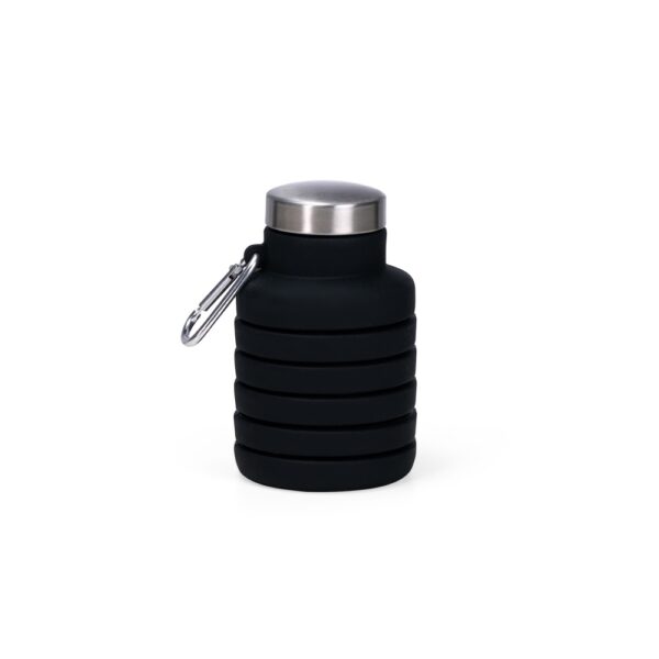 Squeeze silicone retrátil corporativo com logo gravado cinza