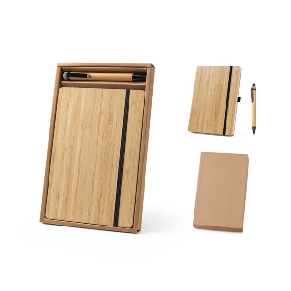Caderno Ecológico Personalizado Bambu 25,5x16cm Kit