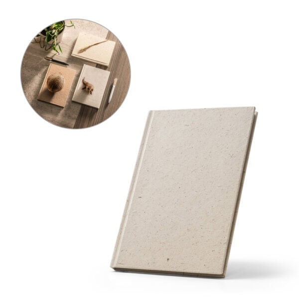 Caderno Ecológico Personalizado Esterco de Elefante Capa Dura 20,5x14,5cm Kit