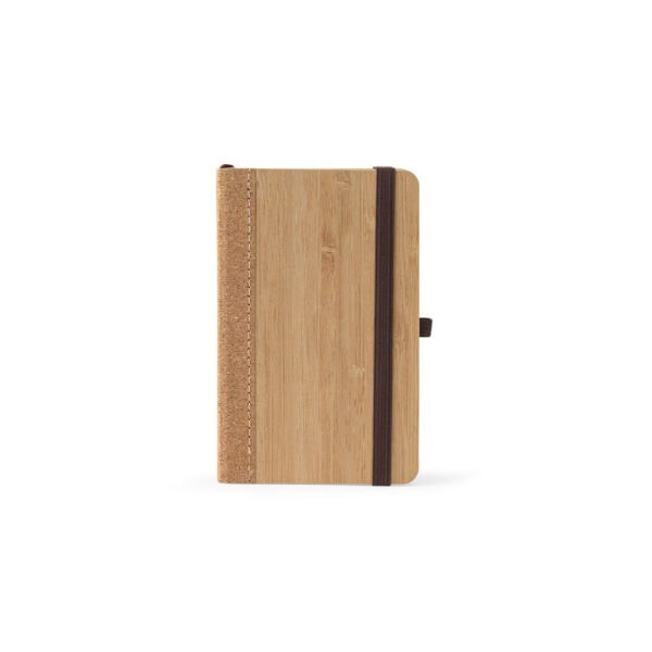 Caderno Ecológico Personalizado Bambu Reciclado 14,2x9cm Ambientada
