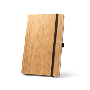 Caderno Ecológico Personalizado Bambu Reciclado Porta Caneta 21x14cm