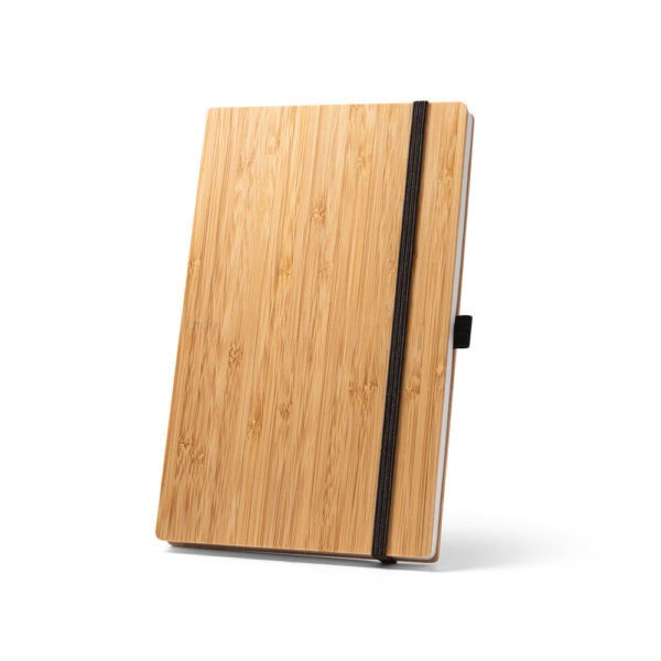 Caderno Ecológico Personalizado Bambu Reciclado Porta Caneta 21x14cm