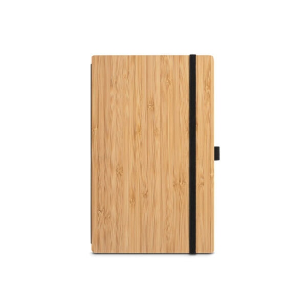 Caderno Ecológico Personalizado Bambu Reciclado Porta Caneta 21x14cm Ambientada