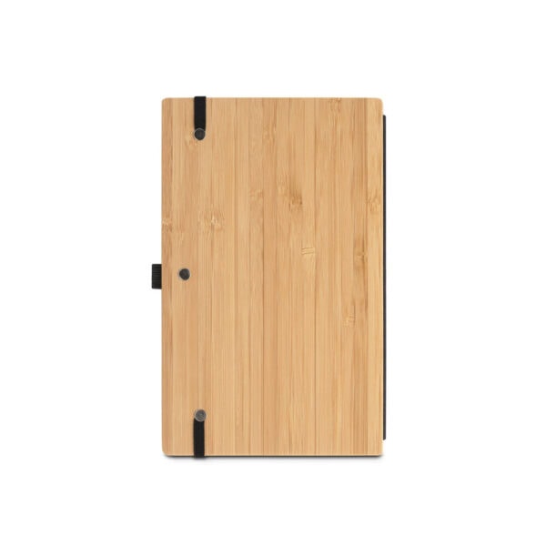 Caderno Ecológico Personalizado Bambu Reciclado Porta Caneta 21x14cm Ambientada