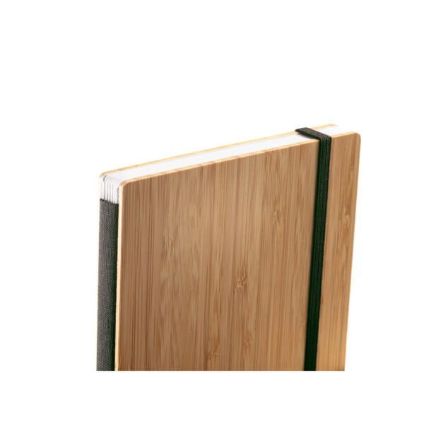 Caderno Ecológico Personalizado Bambu Reciclado Porta Caneta 21x14cm Ambientada
