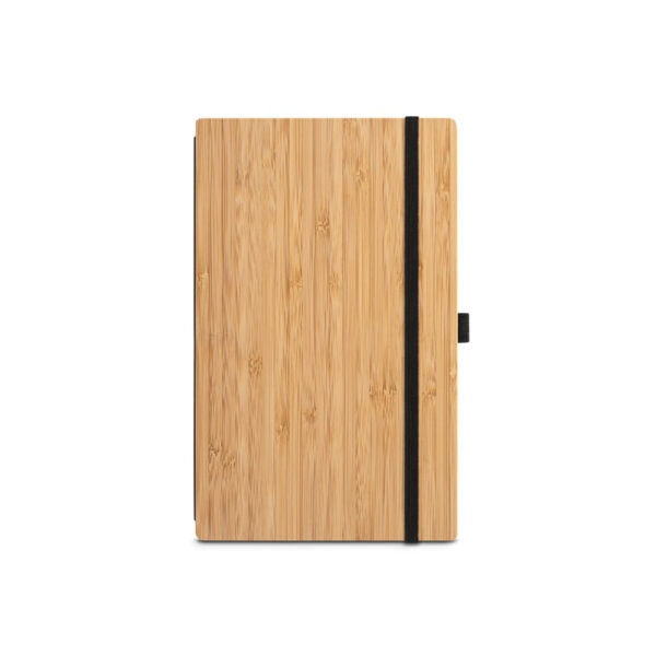 Caderno Ecológico Personalizado Bambu Reciclado Porta Caneta 14x9cm Ambientada