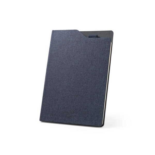 Caderno Ecológico Personalizado rPET Porta Caneta Capa Dura 21,2x14,8cm Azul