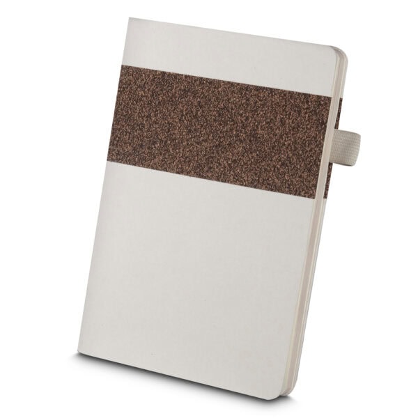 Caderno Ecológico Personalizado Fibra de Cana e Café Porta Caneta A5 21x14cm